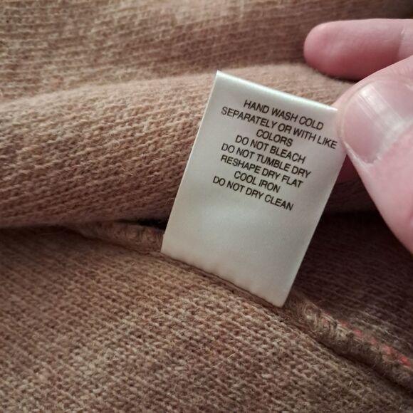 A•IDA sweater women's large L orange tan wool blend italian designer cozy winter - Picture 10 of 14